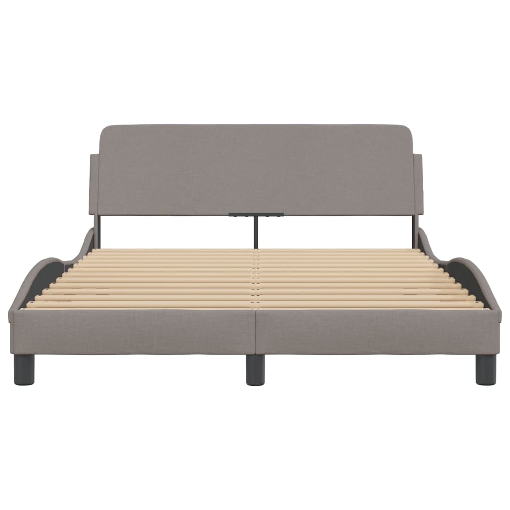Cadru de pat fără saltea, gri taupe, 140x190 cm, textil GartenMobel Dekor