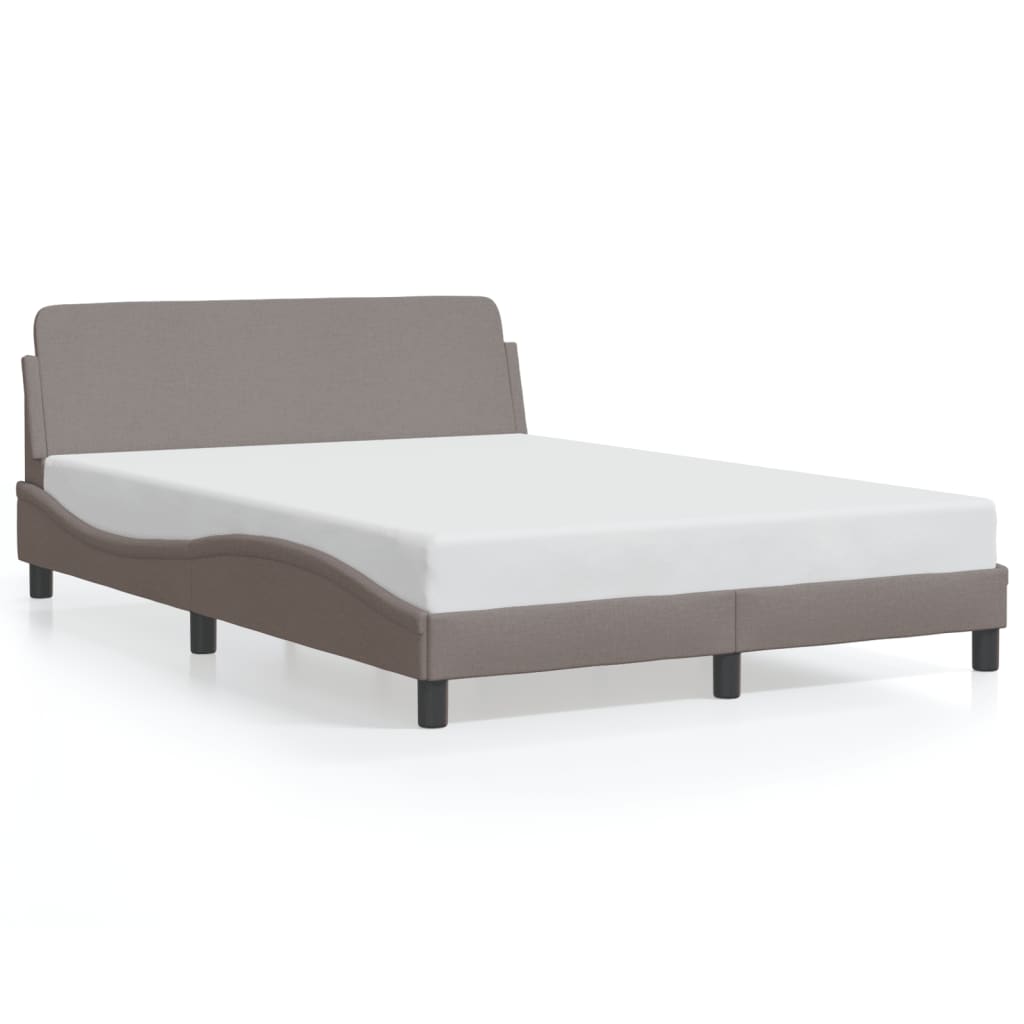 Cadru de pat fără saltea, gri taupe, 140x190 cm, textil GartenMobel Dekor