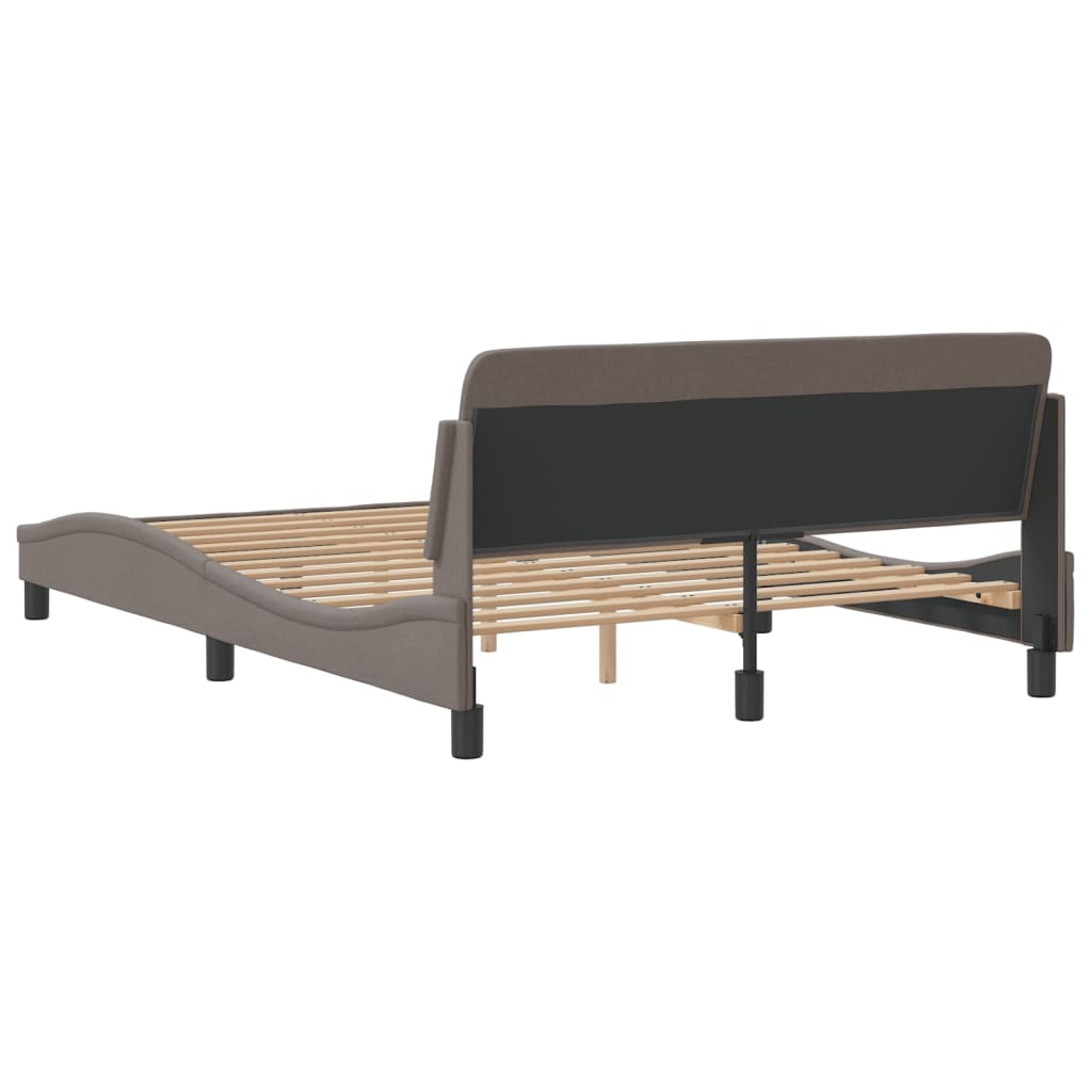 Cadru de pat fără saltea, gri taupe, 140x190 cm, textil GartenMobel Dekor