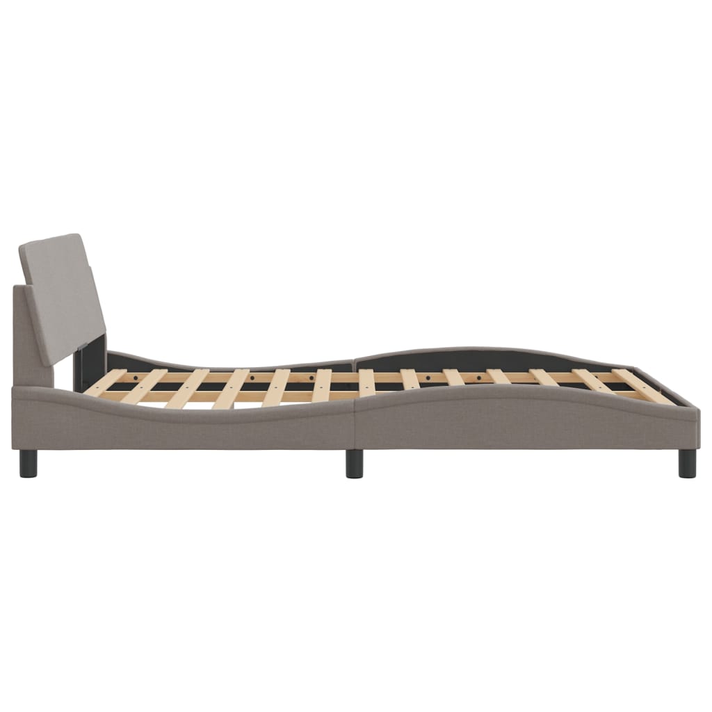 Cadru de pat fără saltea, gri taupe, 140x190 cm, textil GartenMobel Dekor