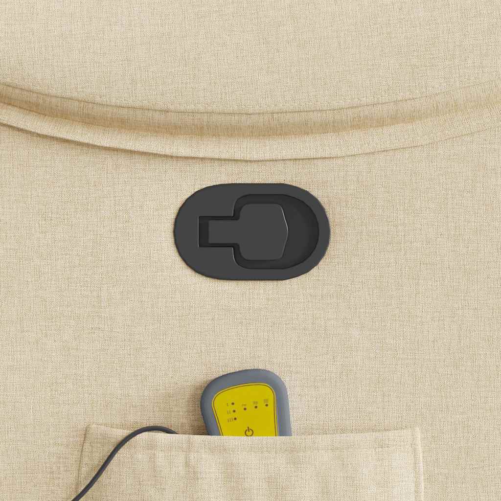 Fotoliu rabatabil de masaj, crem, material textil GartenMobel Dekor