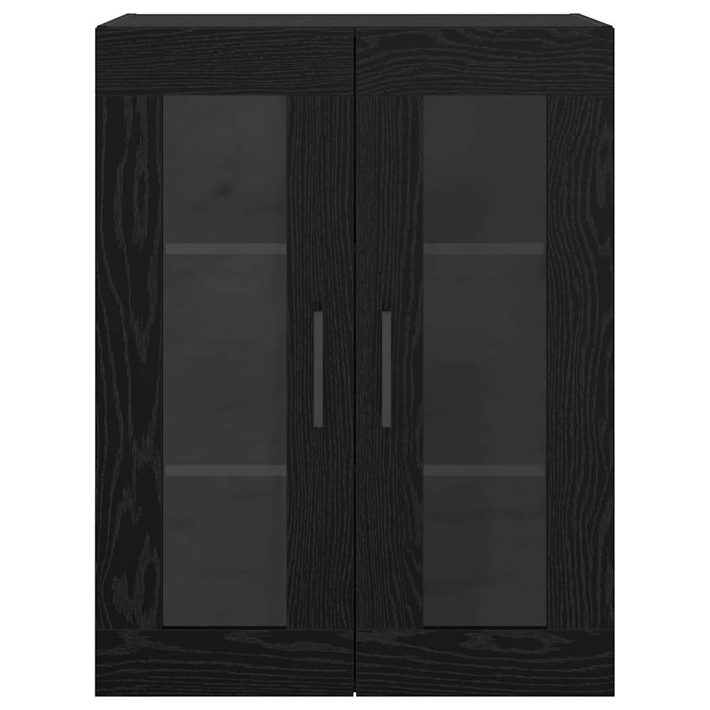 Mobilier cu Montaj pe Perete cu raft Pe perete cu depozitare cu ușă 2 pcs Stejar negru GartenMobel Dekor