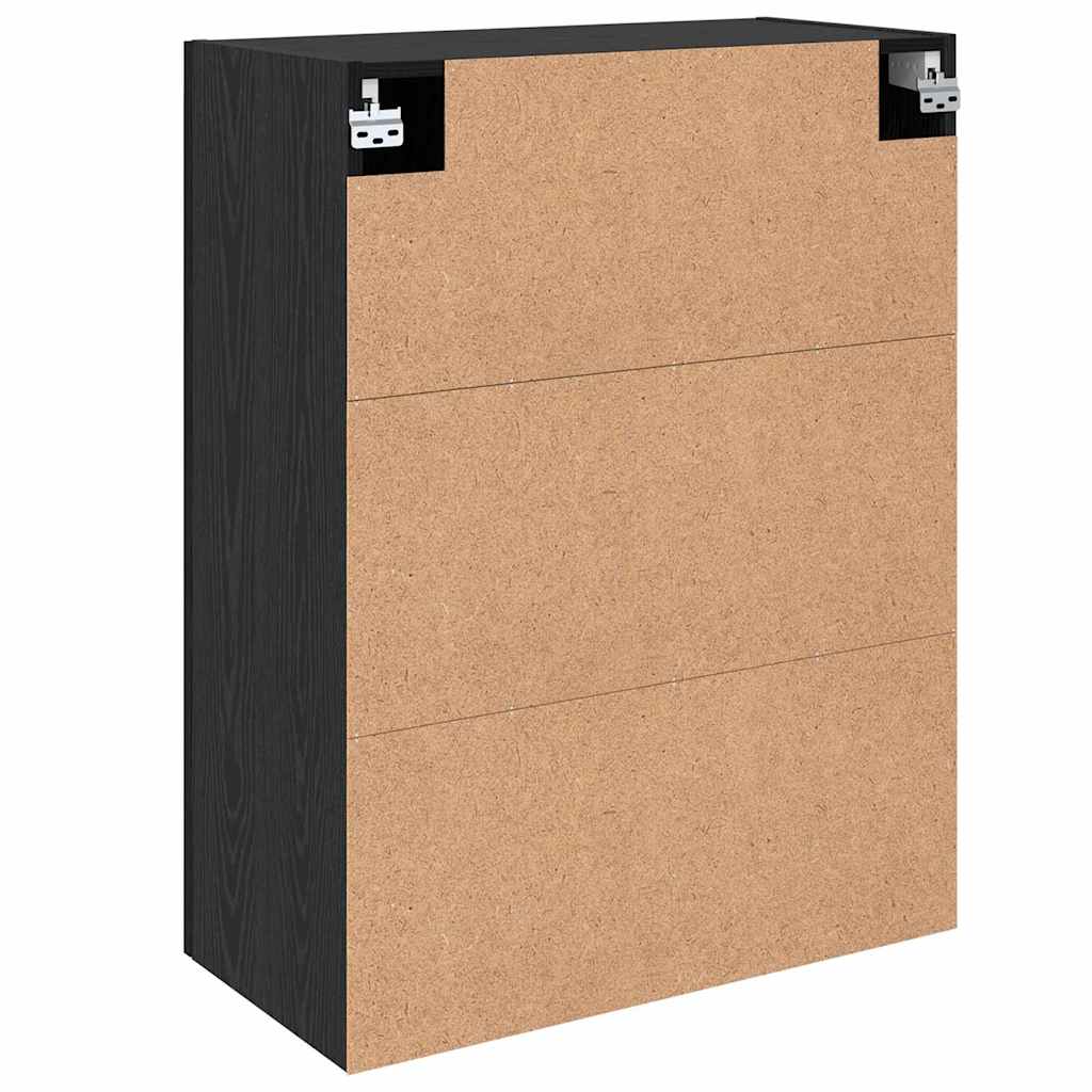 Mobilier cu Montaj pe Perete cu raft cu depozitare cu ușă 2 pcs Stejar negru GartenMobel Dekor