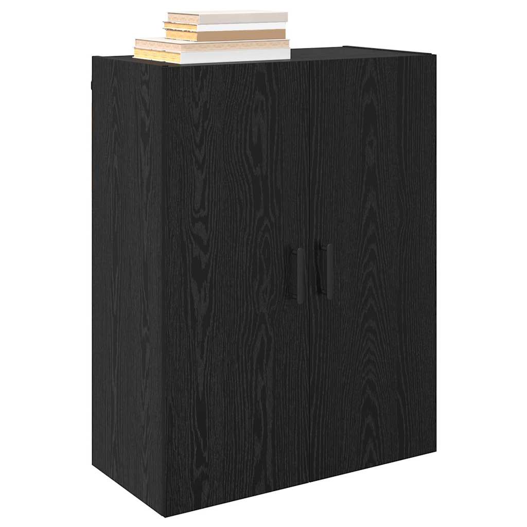 Mobilier cu Montaj pe Perete cu raft cu depozitare cu ușă 2 pcs Stejar negru GartenMobel Dekor