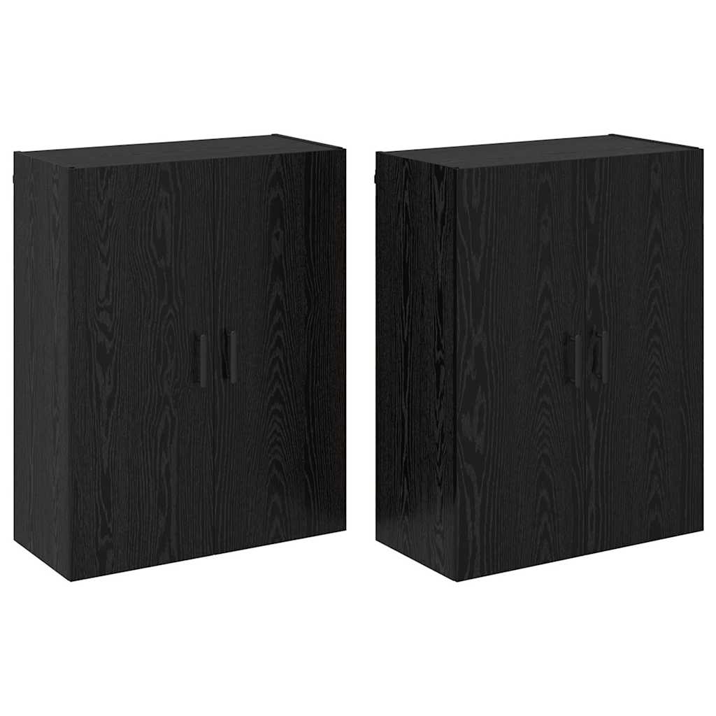 Mobilier cu Montaj pe Perete cu raft cu depozitare cu ușă 2 pcs Stejar negru GartenMobel Dekor