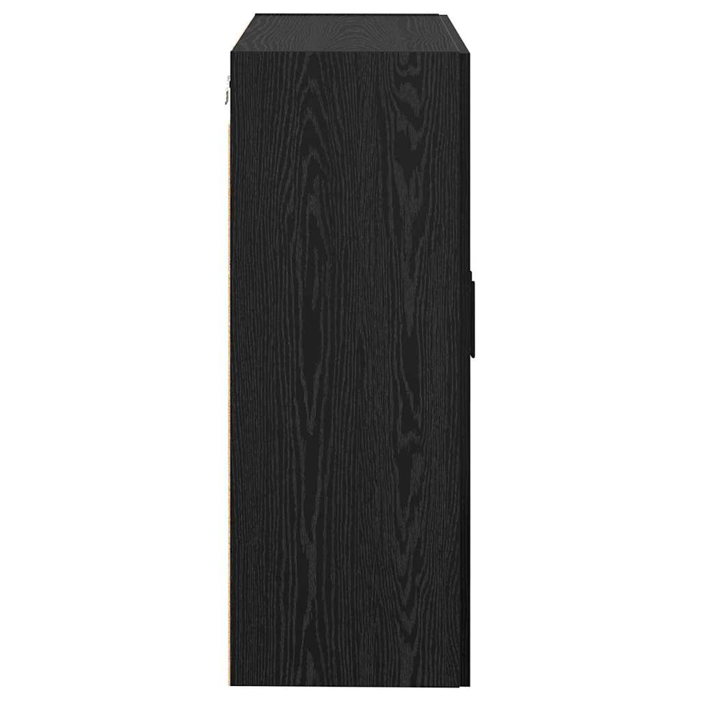 Mobilier cu Montaj pe Perete cu raft cu depozitare cu ușă 2 pcs Stejar negru GartenMobel Dekor