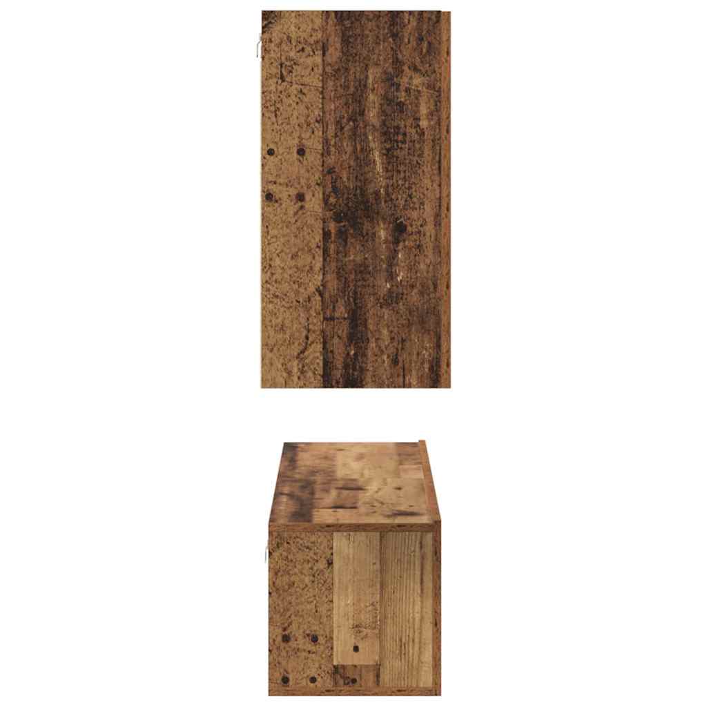 Set comodă TV 4 pcs Lemn vechi 30.5 x 30 x 60 cm Lemn compozit GartenMobel Dekor