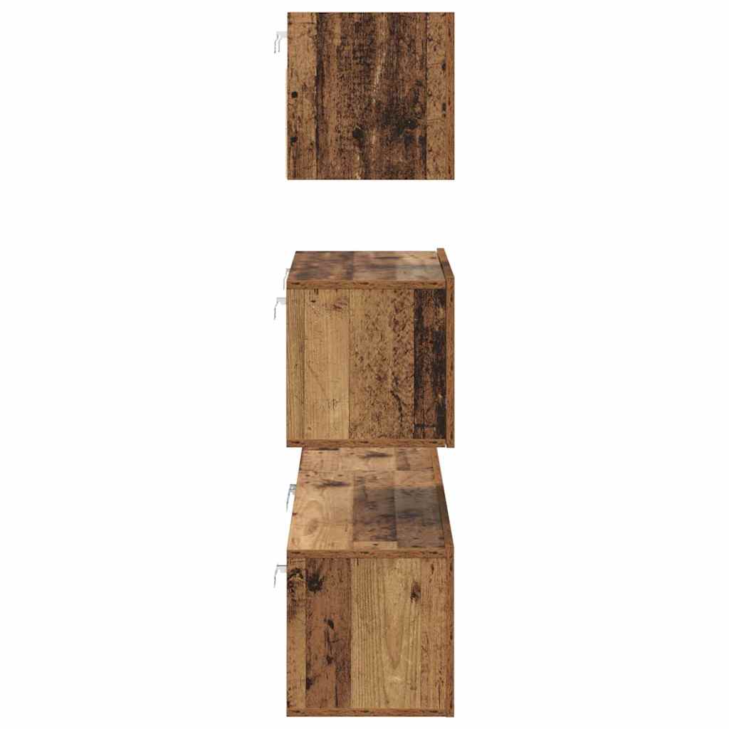 Set comodă TV 4 pcs Lemn vechi 80 x 30 x 30 cm Lemn compozit GartenMobel Dekor