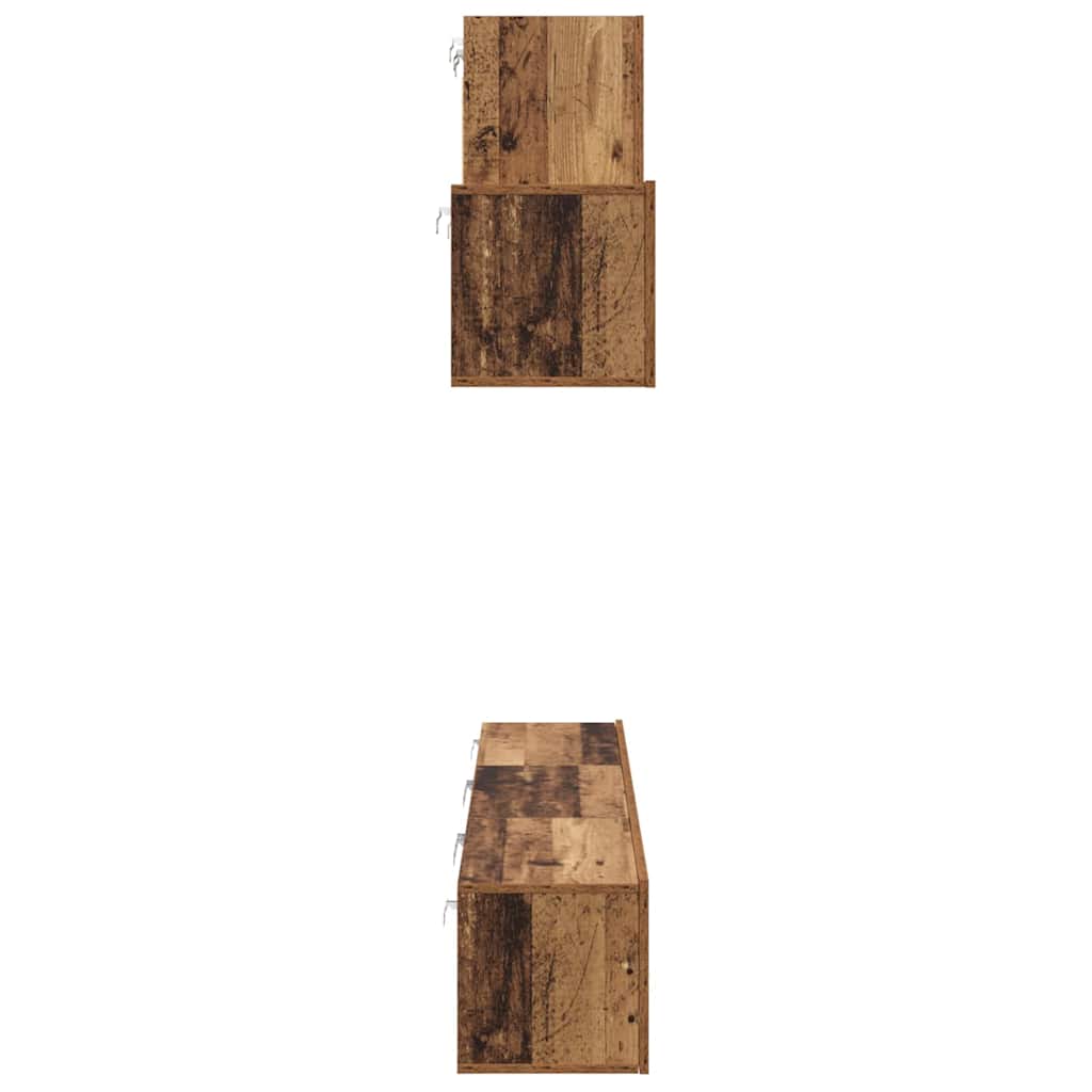 Set comodă TV 7 pcs Lemn vechi 60 x 30 x 30 cm Lemn compozit GartenMobel Dekor