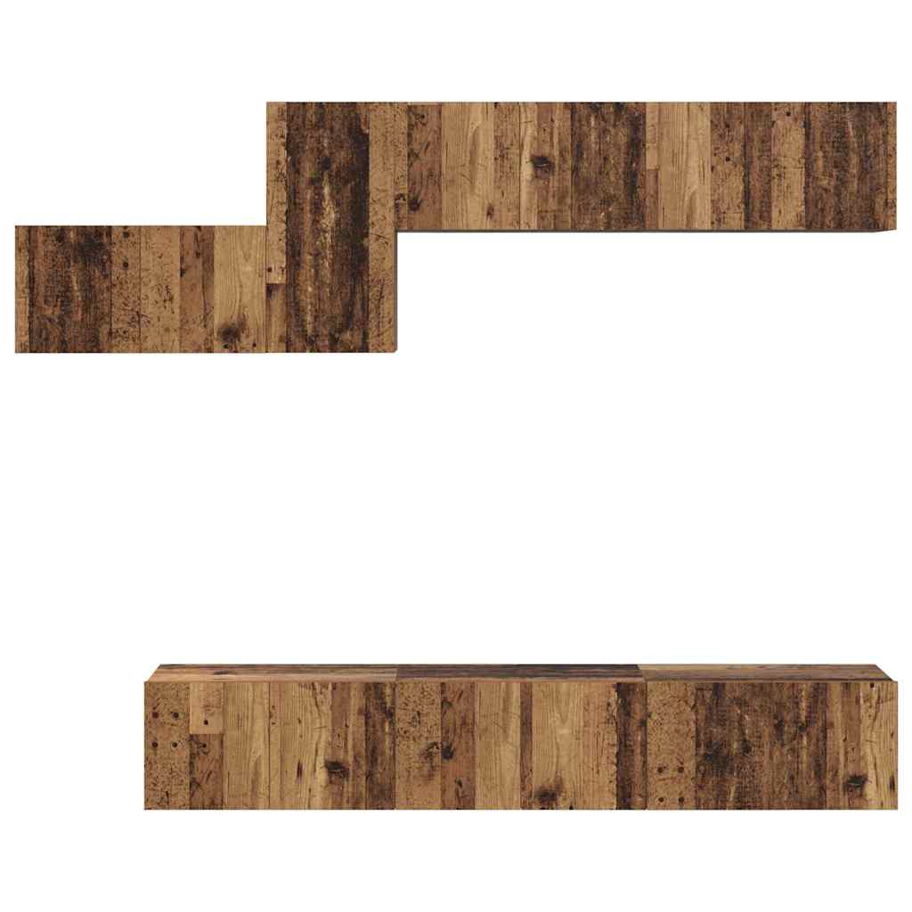 Set comodă TV 7 pcs Lemn vechi 60 x 30 x 30 cm Lemn compozit GartenMobel Dekor
