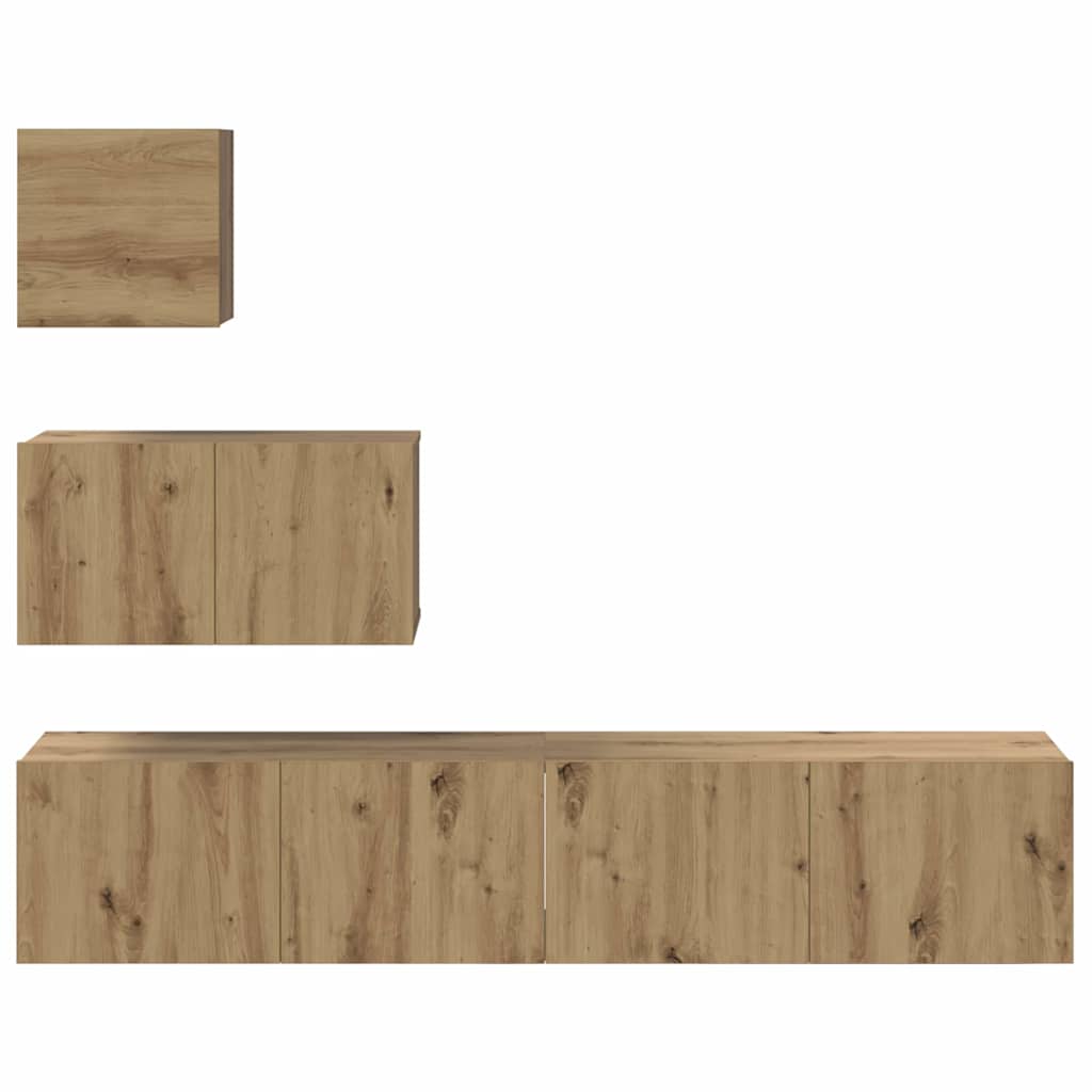 Set comodă TV Pe perete Altele 4 pcs stejar artizanal 80 x 30 x 30 cm GartenMobel Dekor