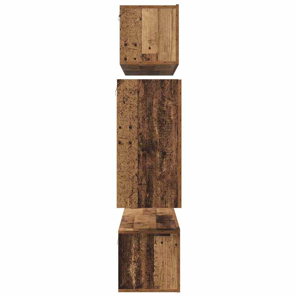 Set comodă TV Pe perete cu depozitare cu ușă 6 pcs Lemn vechi Mediu GartenMobel Dekor