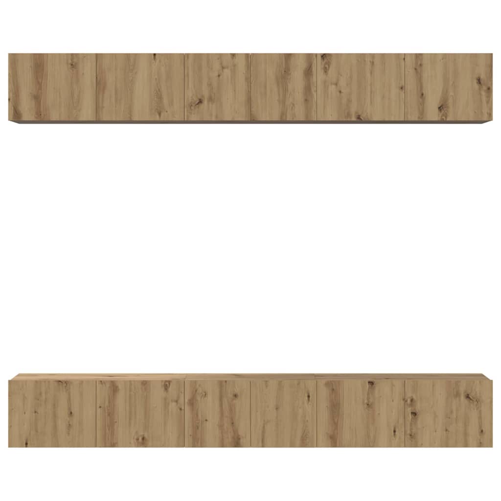 Set comodă TV cu raft 6 pcs stejar artizanal 60 x 30 x 35 cm GartenMobel Dekor