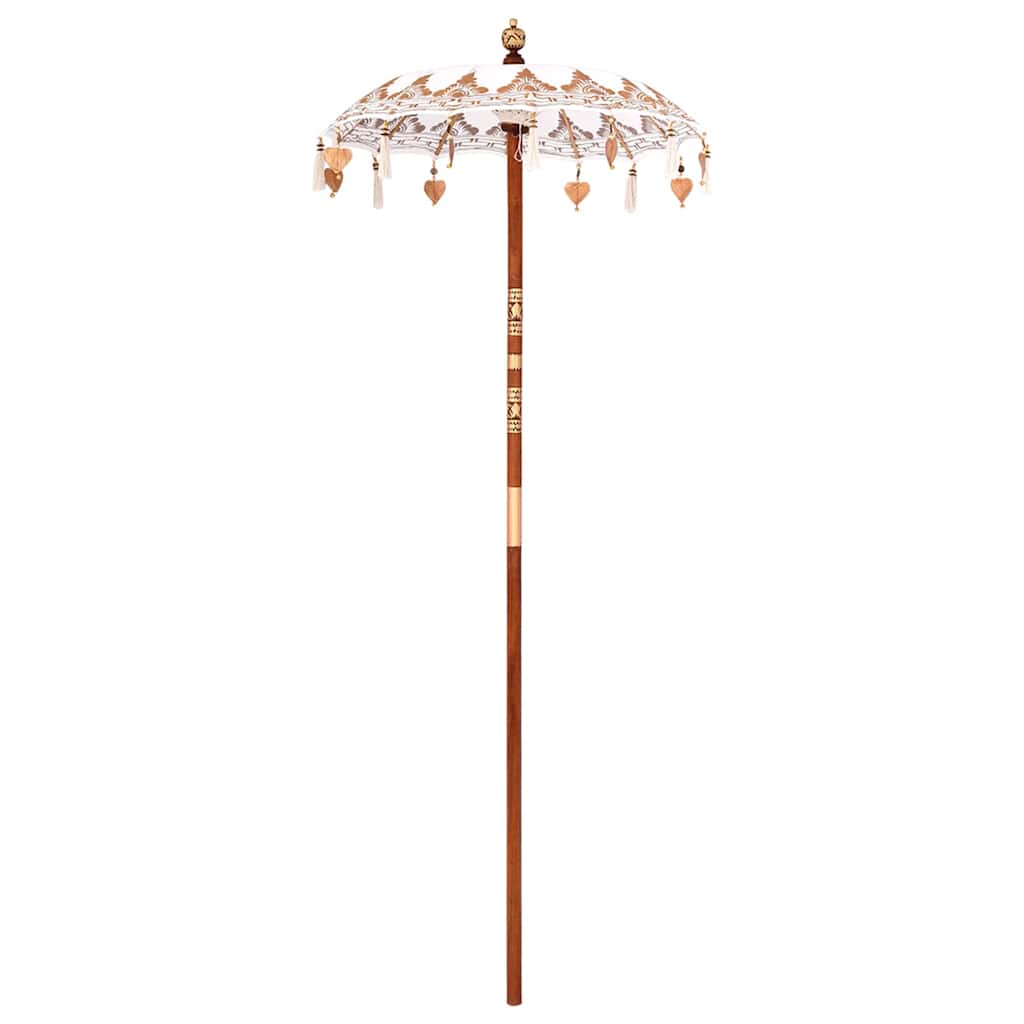 Parasol Balinez Altele Crem x 260 cm Bumbac și lemn masiv GartenMobel Dekor