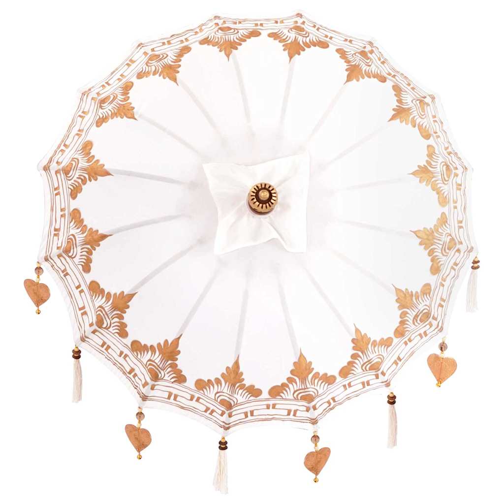 Parasol Balinez Altele Crem x 260 cm Bumbac și lemn masiv GartenMobel Dekor