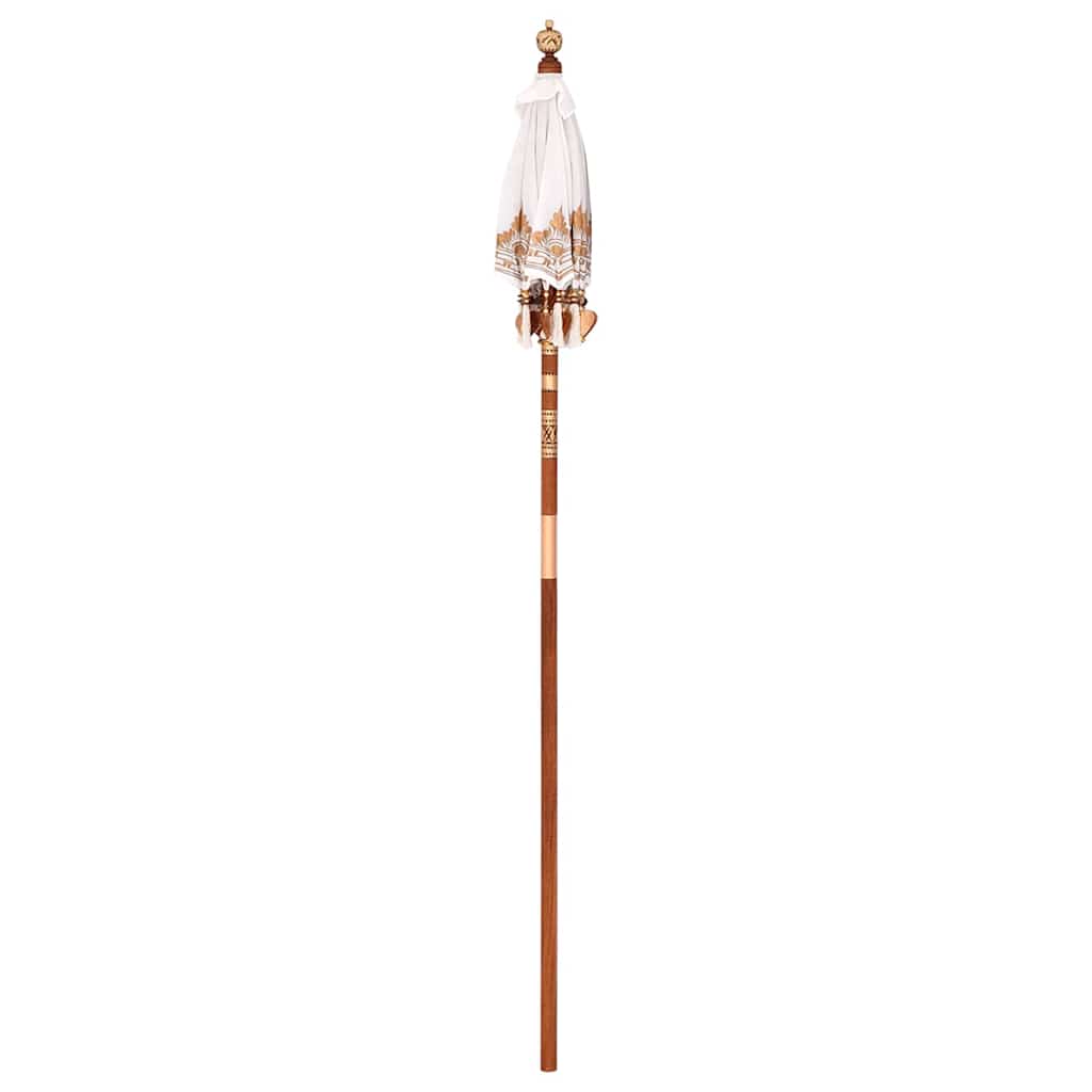 Parasol Balinez Altele Crem x 260 cm Bumbac și lemn masiv GartenMobel Dekor