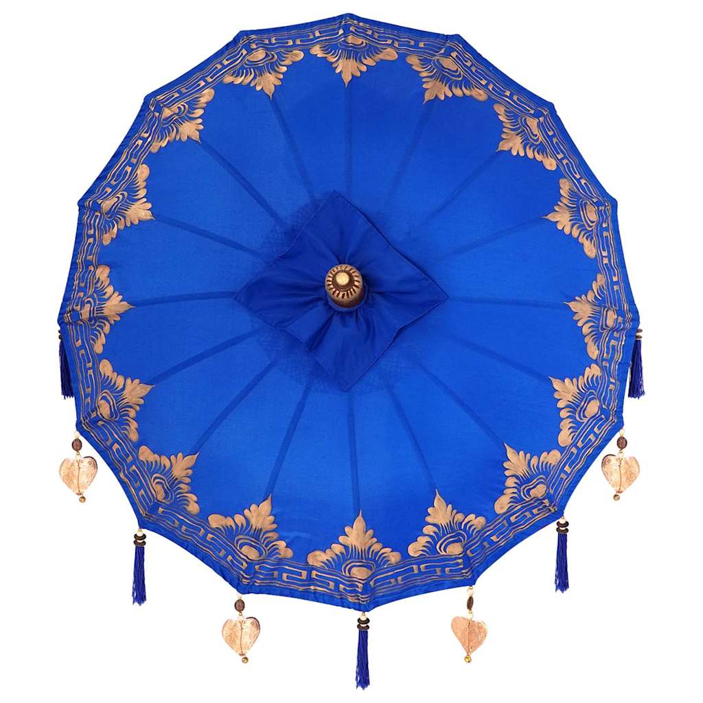 Parasol Balinez Altele albastru x 260 cm Bumbac și lemn masiv GartenMobel Dekor
