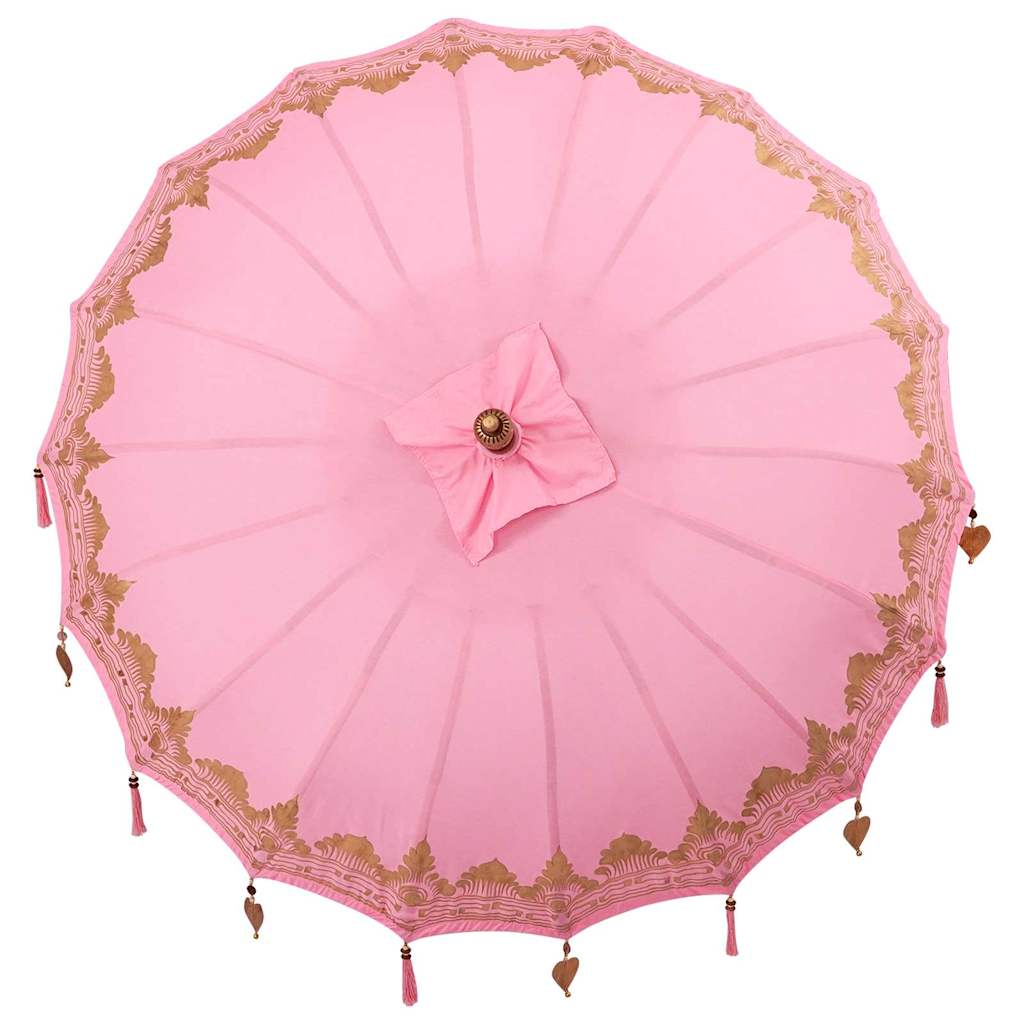 Umbrelă de soare Altele Manual Roz x 260 cm Bumbac și lemn masiv GartenMobel Dekor