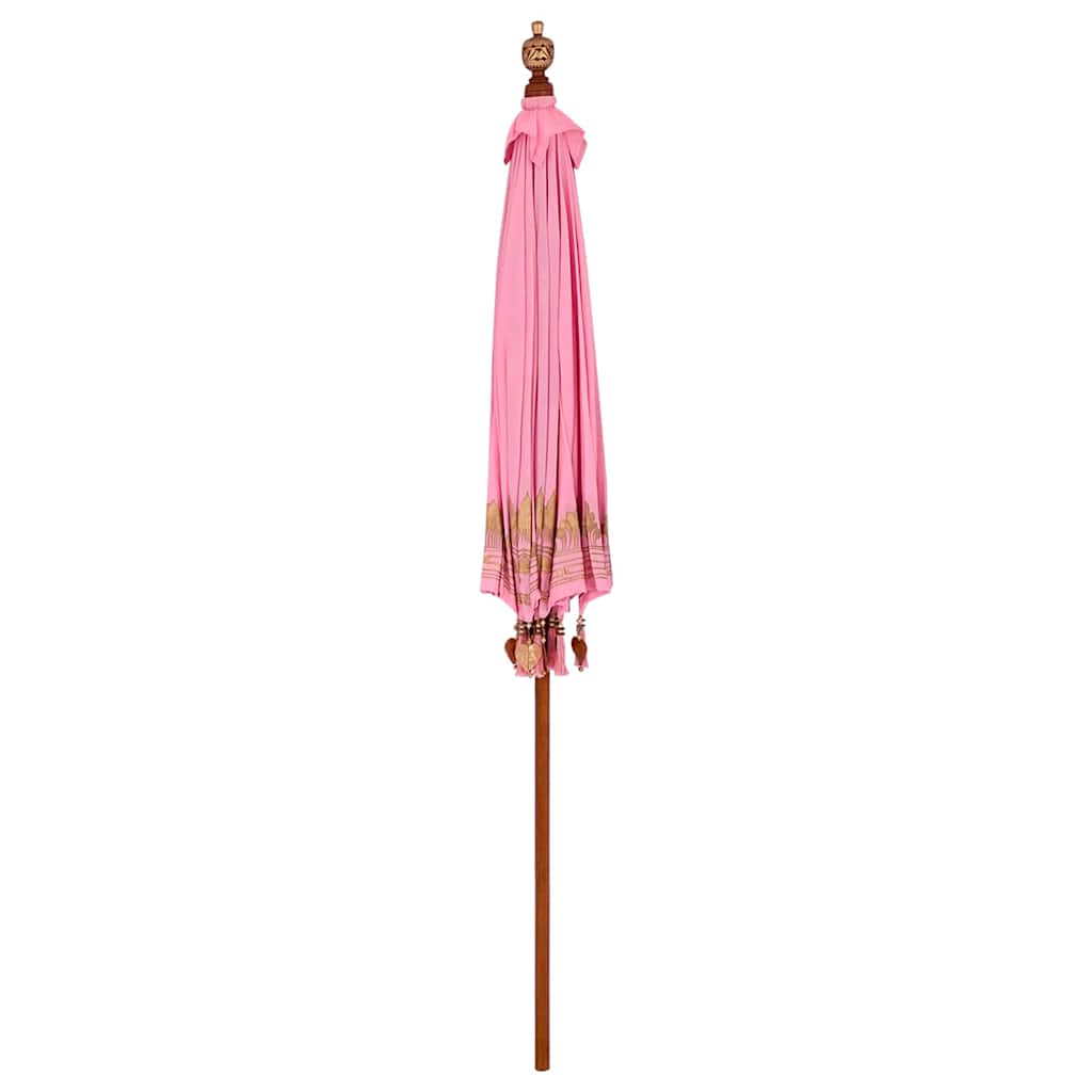 Umbrelă de soare Altele Manual Roz x 260 cm Bumbac și lemn masiv GartenMobel Dekor