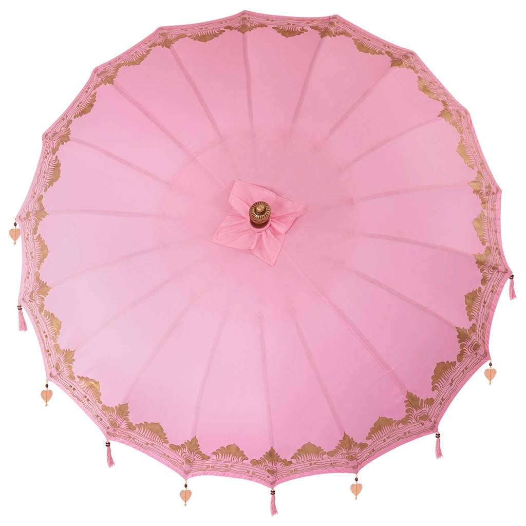 Umbrelă de soare Altele Manual Roz x 260 cm Bumbac și lemn masiv GartenMobel Dekor