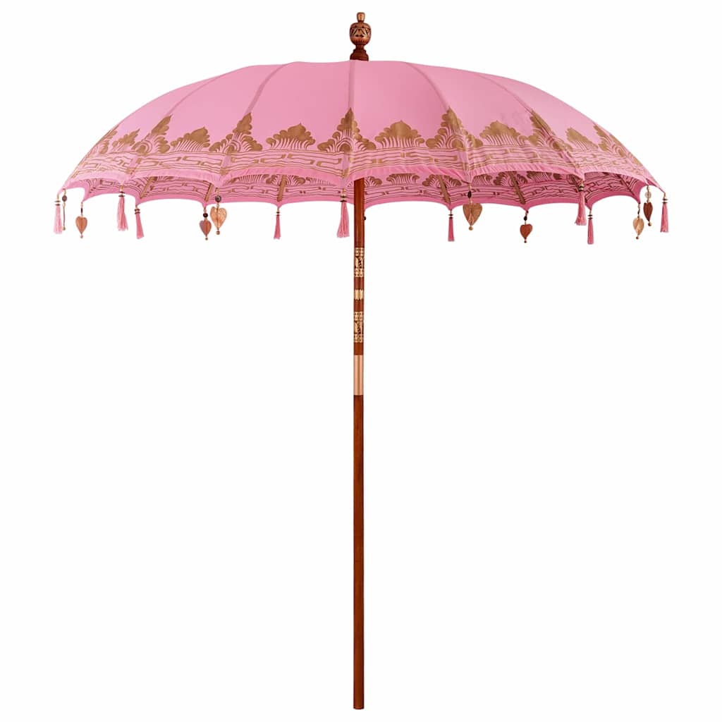 Umbrelă de soare Altele Manual Roz x 260 cm Bumbac și lemn masiv GartenMobel Dekor