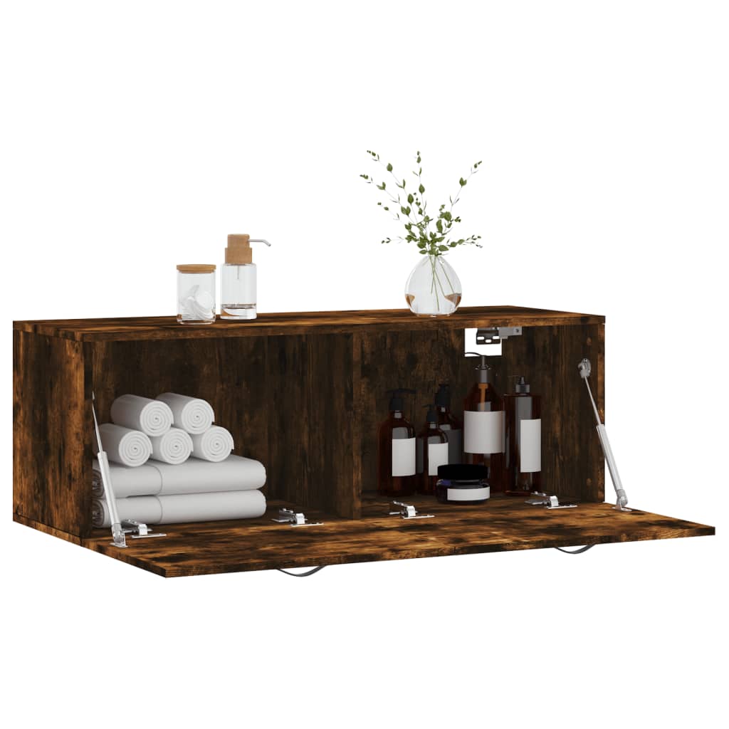 Dulap de perete, stejar fumuriu, 100x36,5x35 cm, lemn prelucrat GartenMobel Dekor