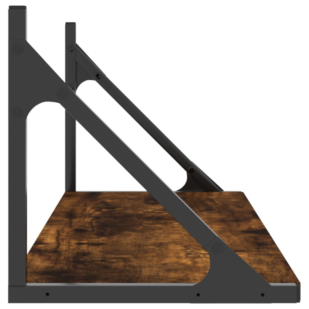 Rafturi de perete, 2 buc., stejar fumuriu, 80x25x25,5 cm, lemn GartenMobel Dekor