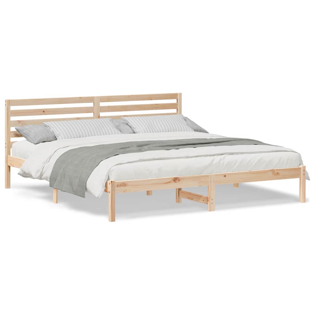 Cadru de pat cu headboard Maro 180 x 200 cm Lemn de brad solid GartenMobel Dekor