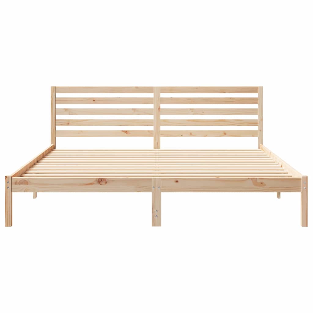 Cadru de pat cu headboard Maro 180 x 200 cm Lemn de brad solid GartenMobel Dekor