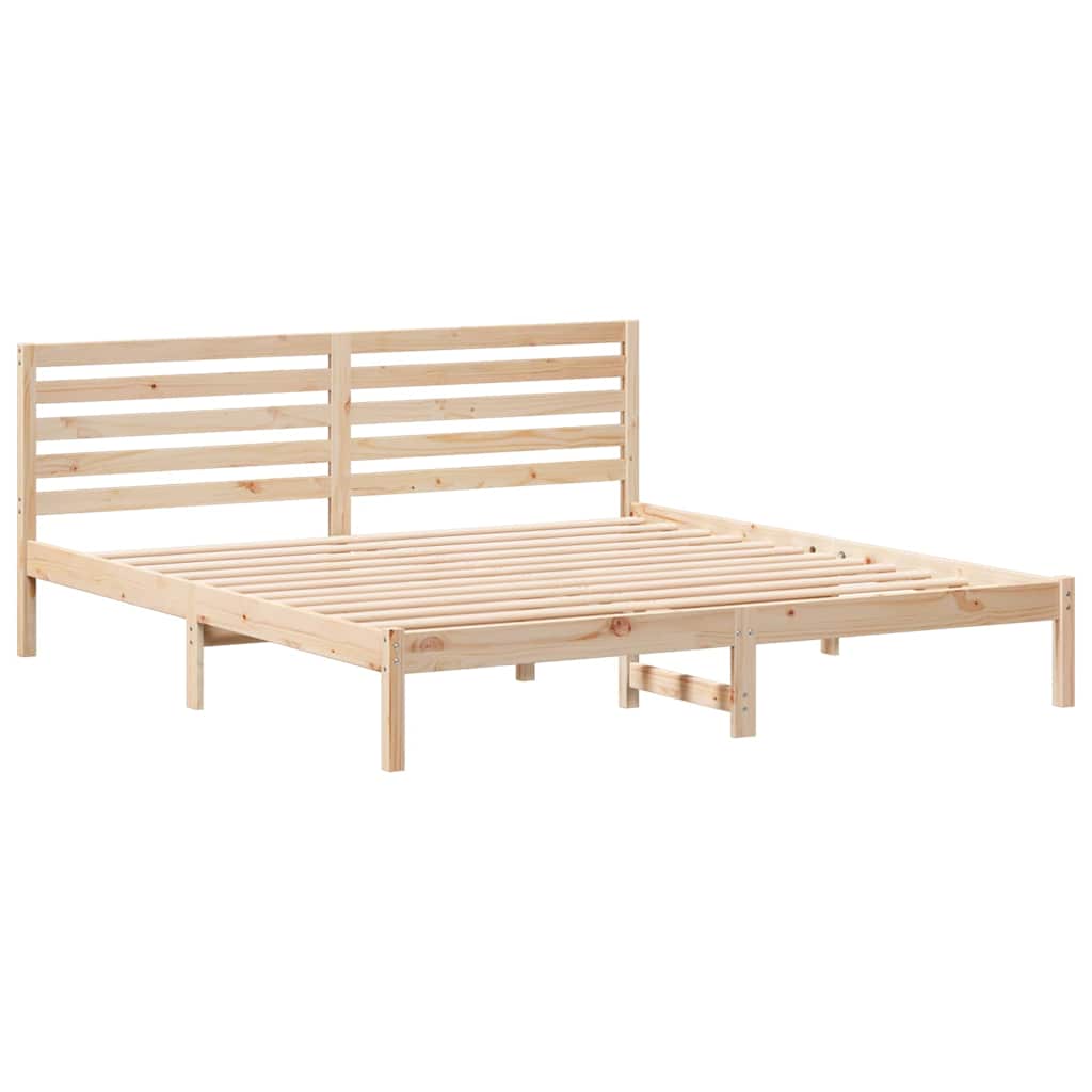 Cadru de pat cu headboard Maro 180 x 200 cm Lemn de brad solid GartenMobel Dekor