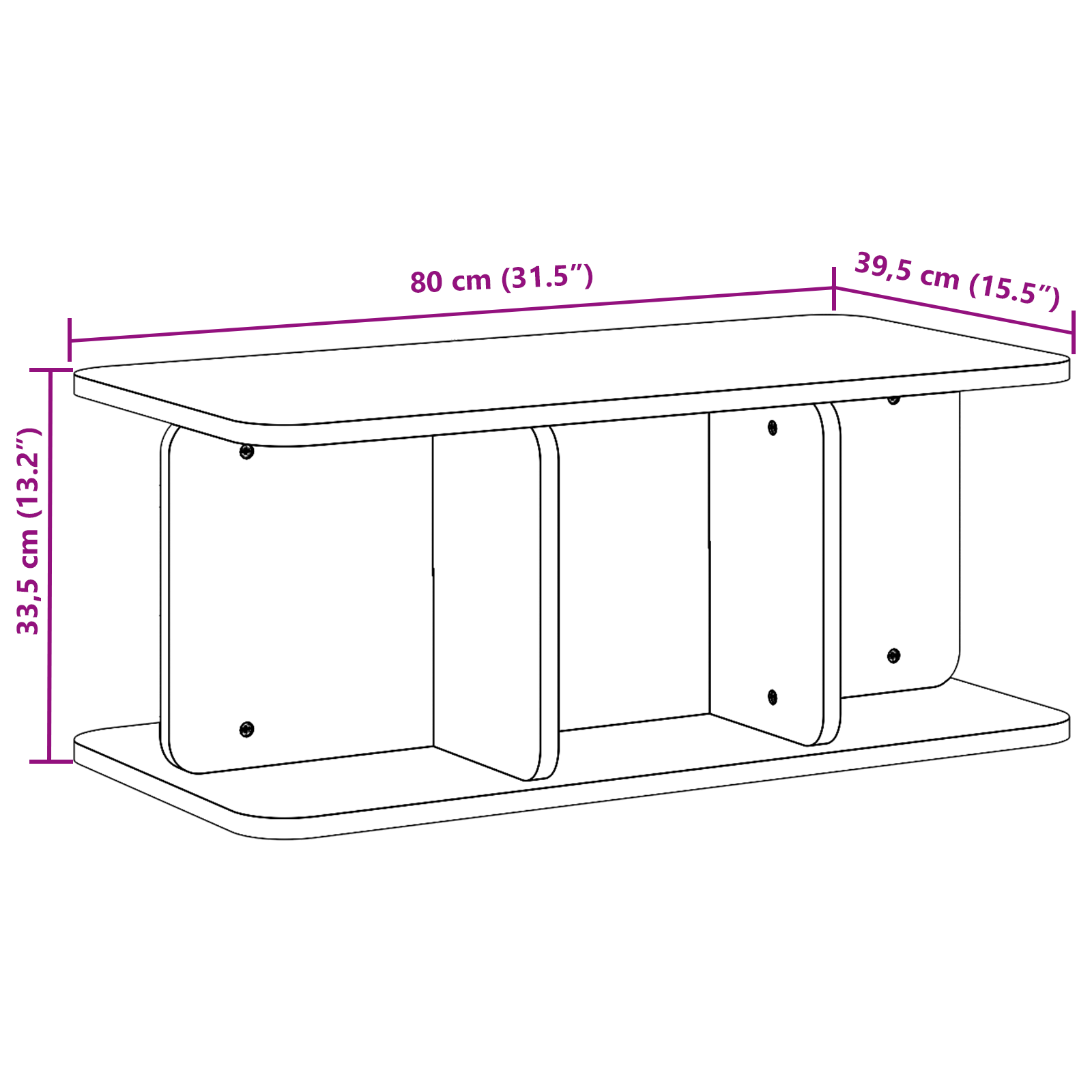 Masă de cafea Maro ceruit 80 x 39.5 x 33.5 cm GartenMobel Dekor
