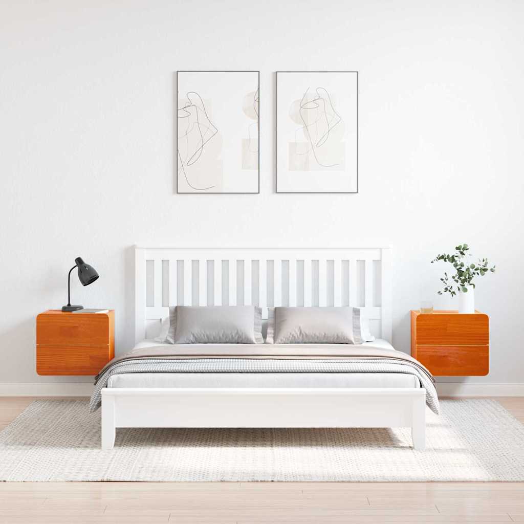 Noptieră cu sertar 2 pcs Maro 39 x 34 x 33 cm Lemn masiv de pin GartenMobel Dekor