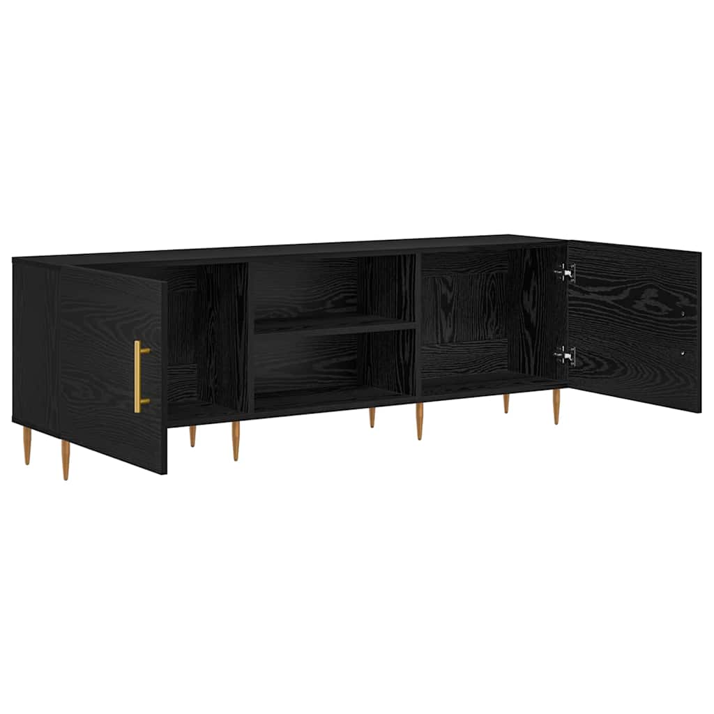 Cabinet TV cu raft Stejar negru 150 x 30 x 50 cm Lemn compozit GartenMobel Dekor