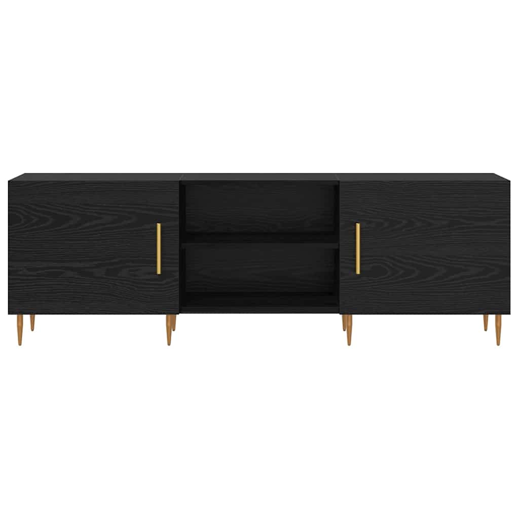 Cabinet TV cu raft Stejar negru 150 x 30 x 50 cm Lemn compozit GartenMobel Dekor