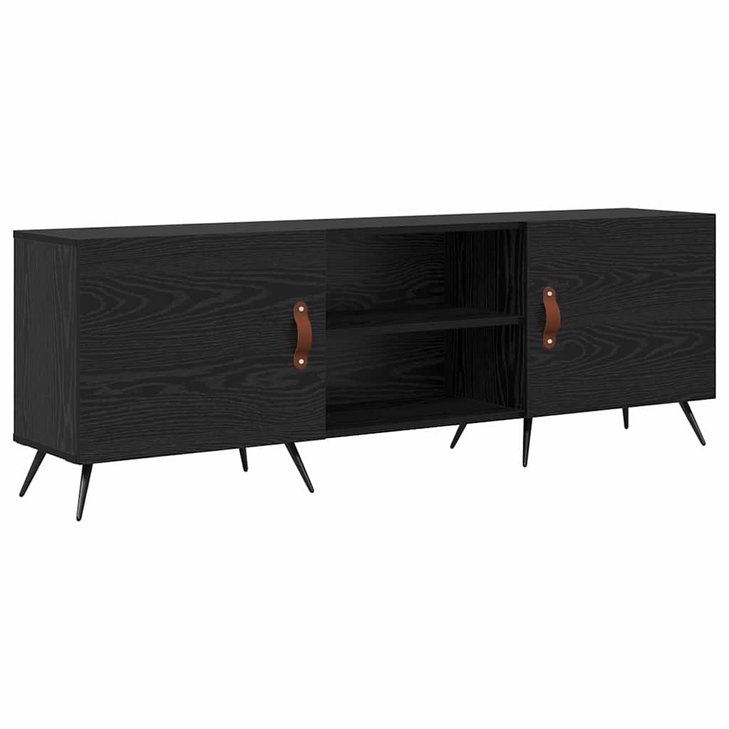 Cabinet TV cu raft Stejar negru 150 x 30 x 50 cm Lemn compozit GartenMobel Dekor