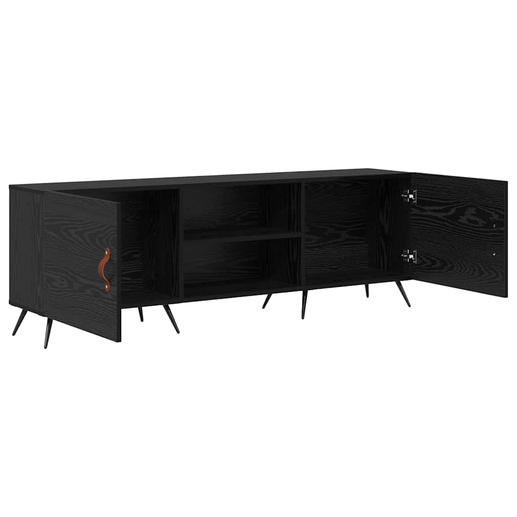Cabinet TV cu raft Stejar negru 150 x 30 x 50 cm Lemn compozit GartenMobel Dekor