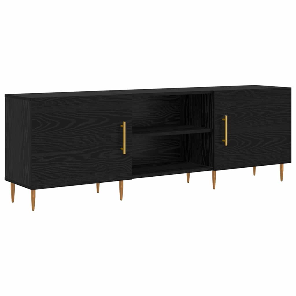 Cabinet TV cu raft Stejar negru 150 x 30 x 50 cm Lemn compozit GartenMobel Dekor