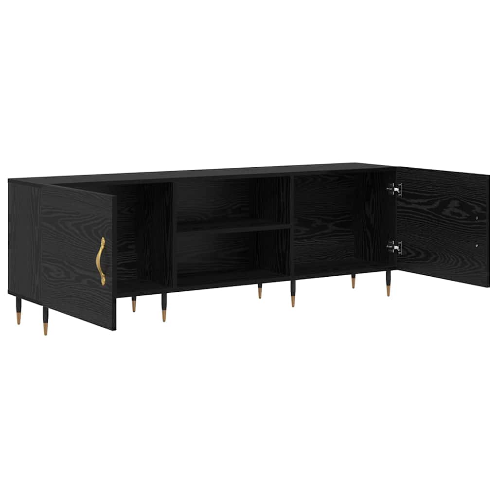 Cabinet TV cu raft Stejar negru 150 x 30 x 50 cm Lemn compozit GartenMobel Dekor