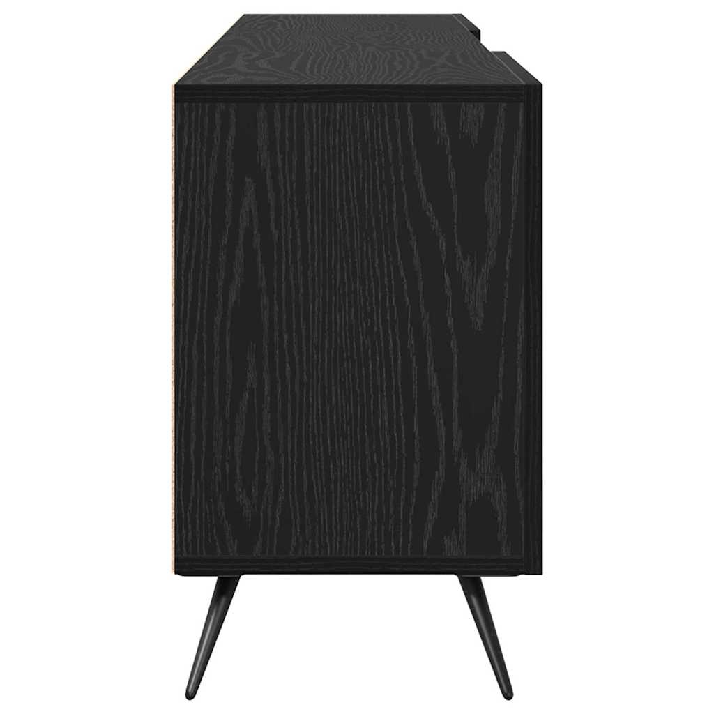 Cabinet TV cu raft Stejar negru 150 x 30 x 50 cm Lemn compozit GartenMobel Dekor
