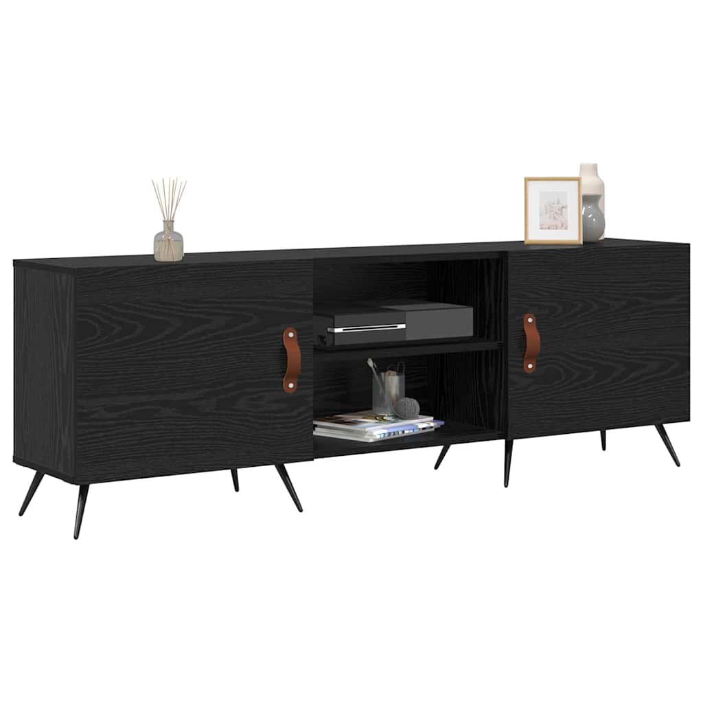 Cabinet TV cu raft Stejar negru 150 x 30 x 50 cm Lemn compozit GartenMobel Dekor