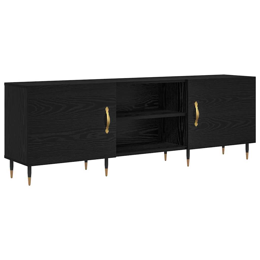 Cabinet TV cu raft Stejar negru 150 x 30 x 50 cm Lemn compozit GartenMobel Dekor