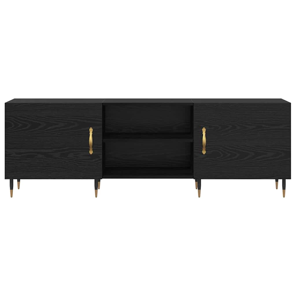 Cabinet TV cu raft Stejar negru 150 x 30 x 50 cm Lemn compozit GartenMobel Dekor