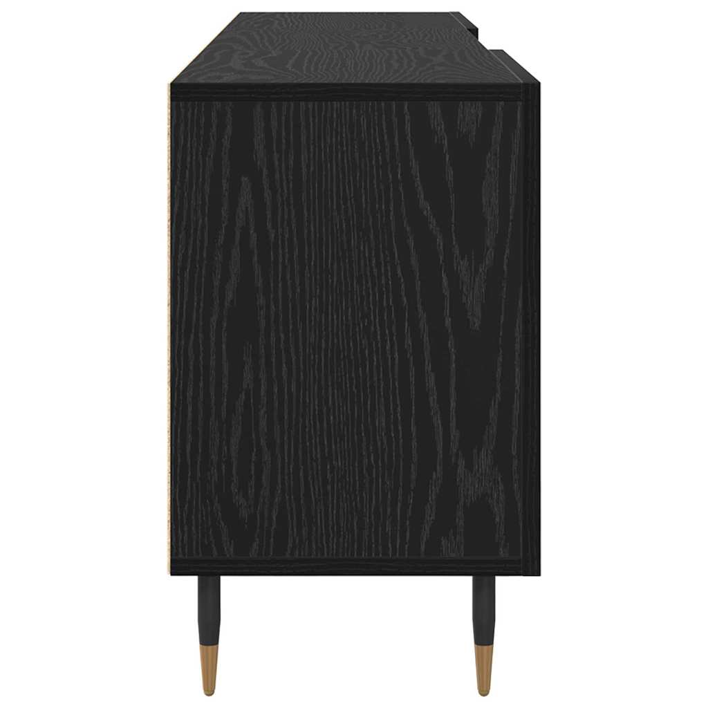 Cabinet TV cu raft Stejar negru 150 x 30 x 50 cm Lemn compozit GartenMobel Dekor