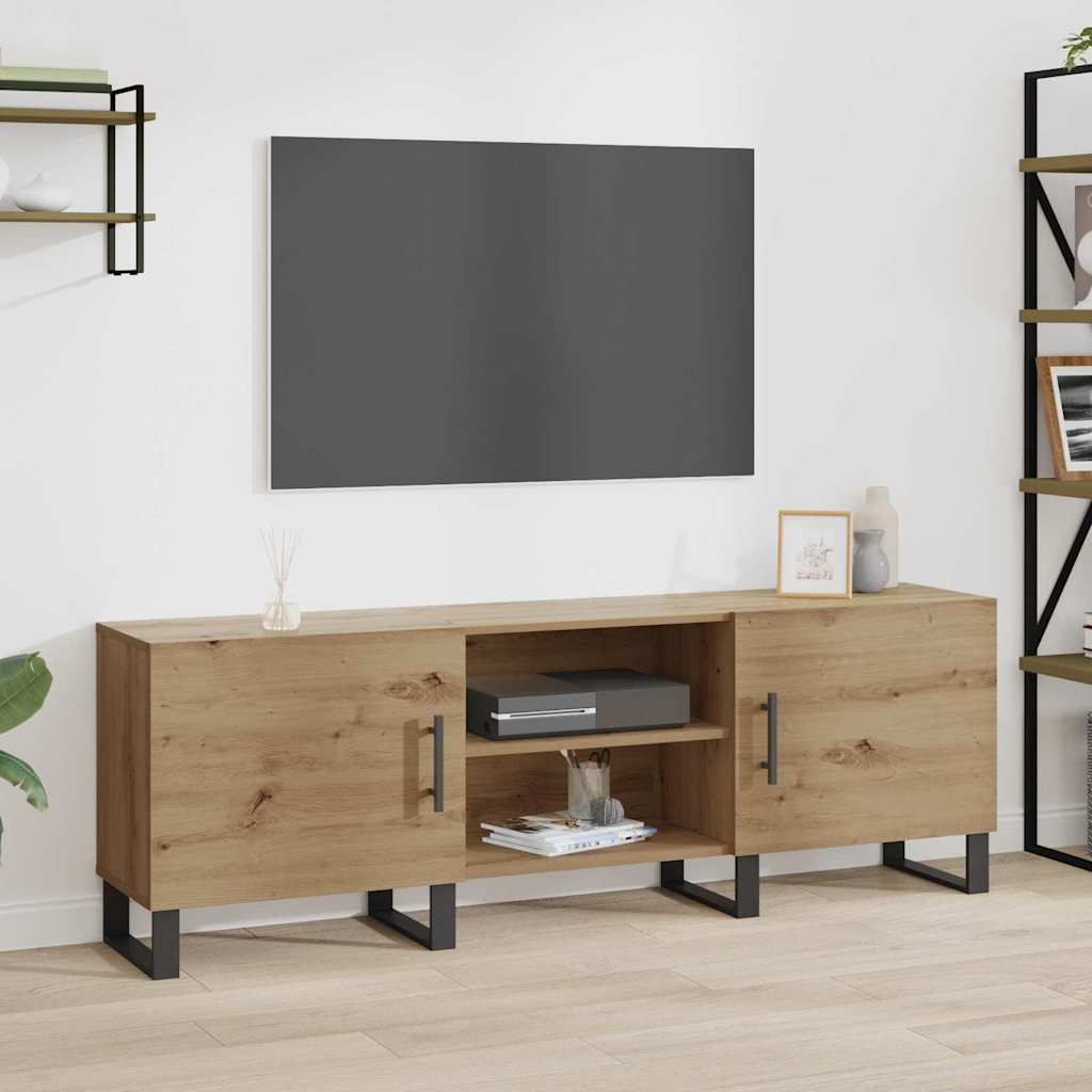 Cabinet TV cu raft cu depozitare cu ușă 150 x 30 x 50 cm Lemn compozit GartenMobel Dekor
