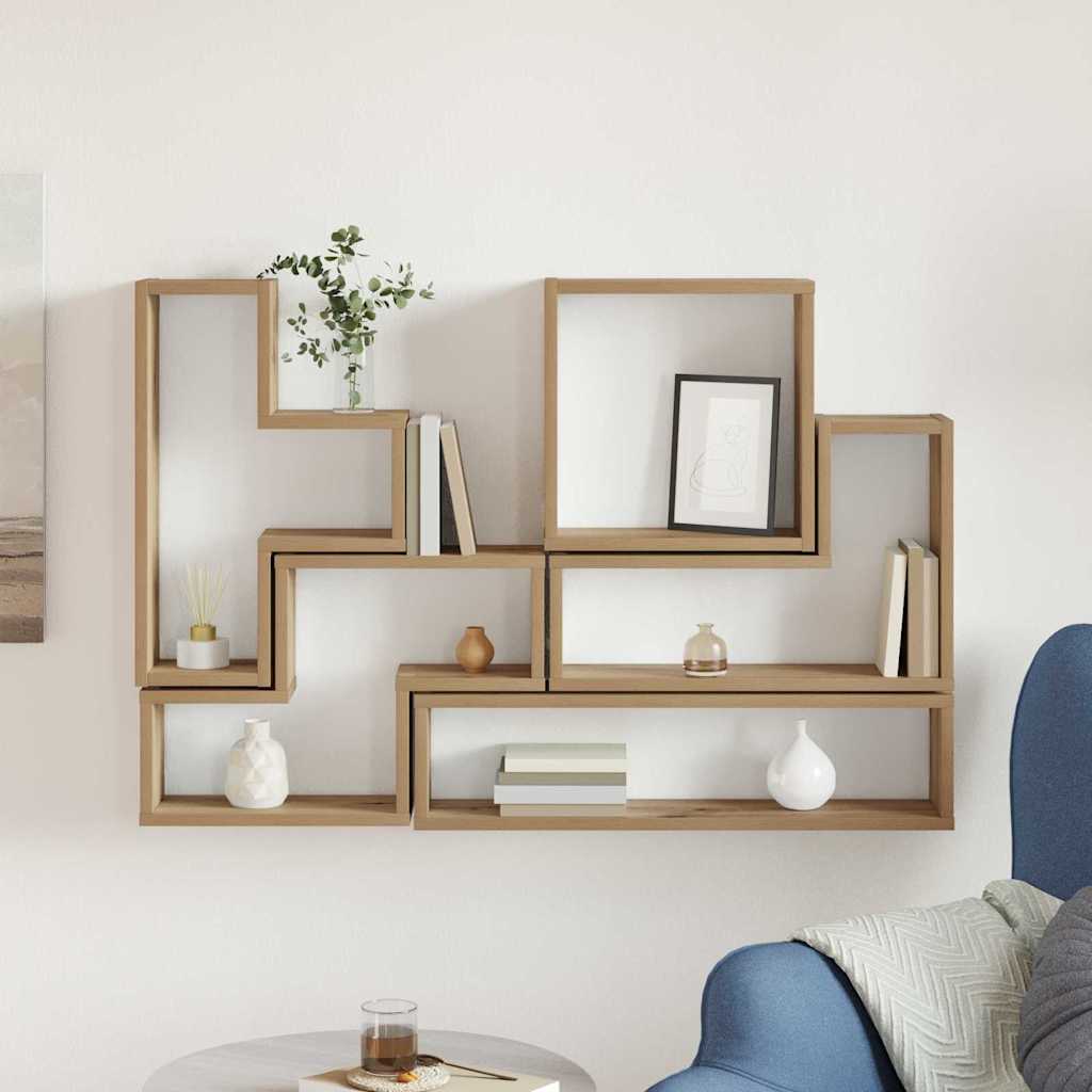 Cubo de perete stejar artizanal 96 x 12 x 64 cm Lemn compozit GartenMobel Dekor