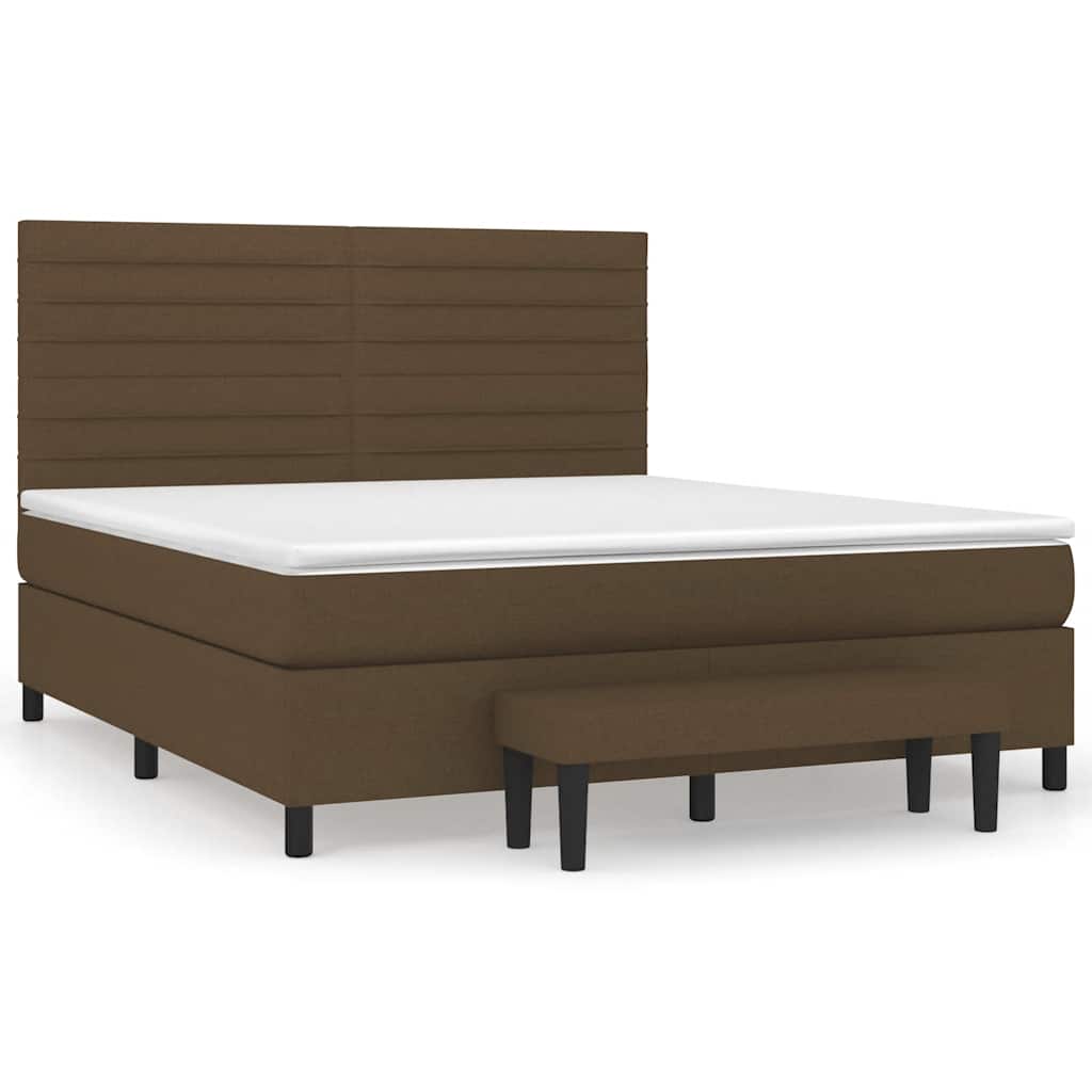 Pat continental cu saltea maro închis 180x200cm material textil GartenMobel Dekor