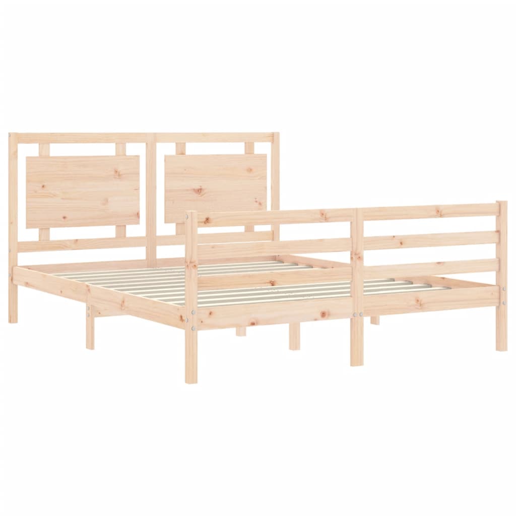 Cadru de pat cu tăblie, king size, lemn masiv GartenMobel Dekor