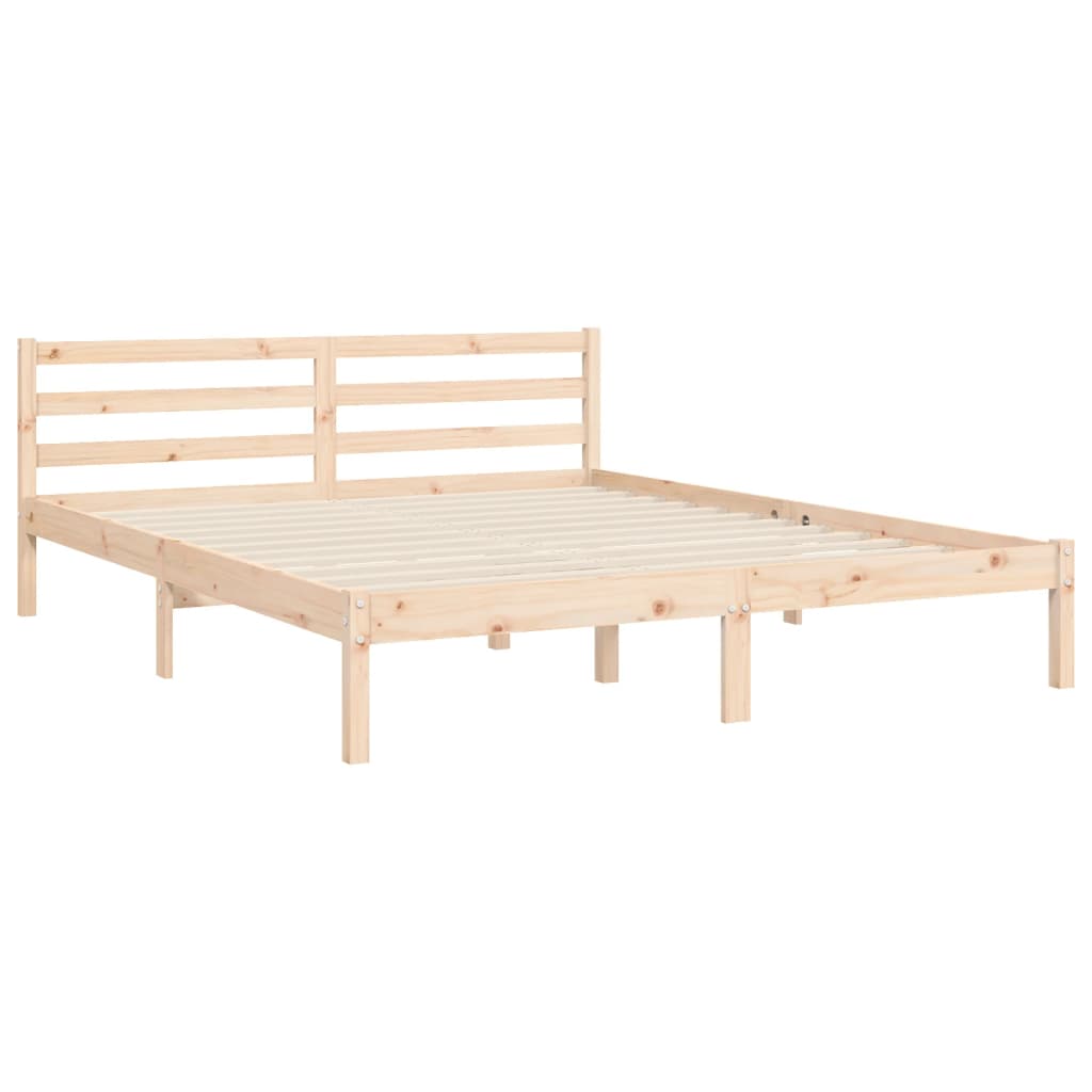 Cadru de pat cu tăblie, king size, lemn masiv GartenMobel Dekor