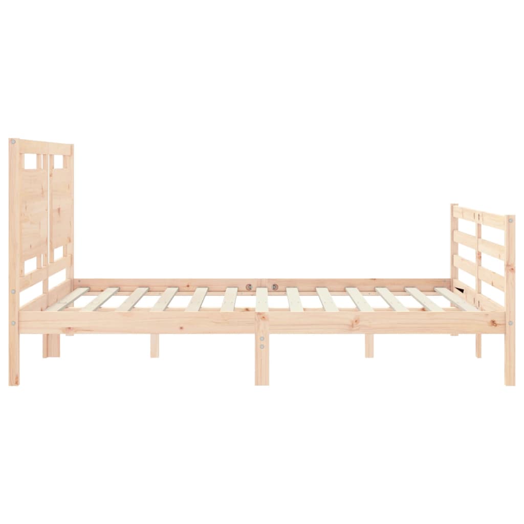 Cadru de pat cu tăblie, king size, lemn masiv GartenMobel Dekor