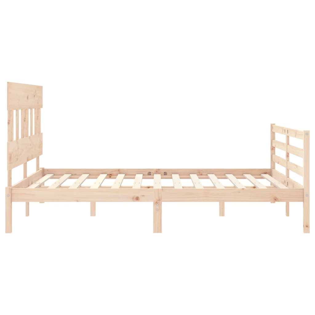 Cadru de pat cu tăblie, king size, lemn masiv GartenMobel Dekor